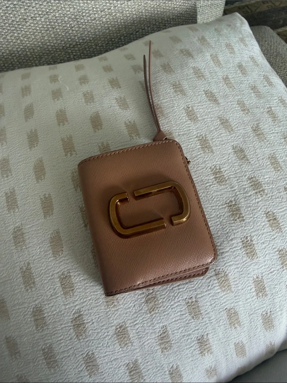 Marc Jacob’s Peach Leather Zip Wallet with Gold Accent